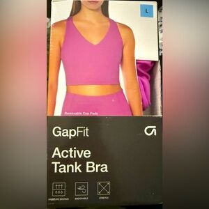 New GapFit Active Tank Bra in Pink Rosebud Large Moisture Wicking